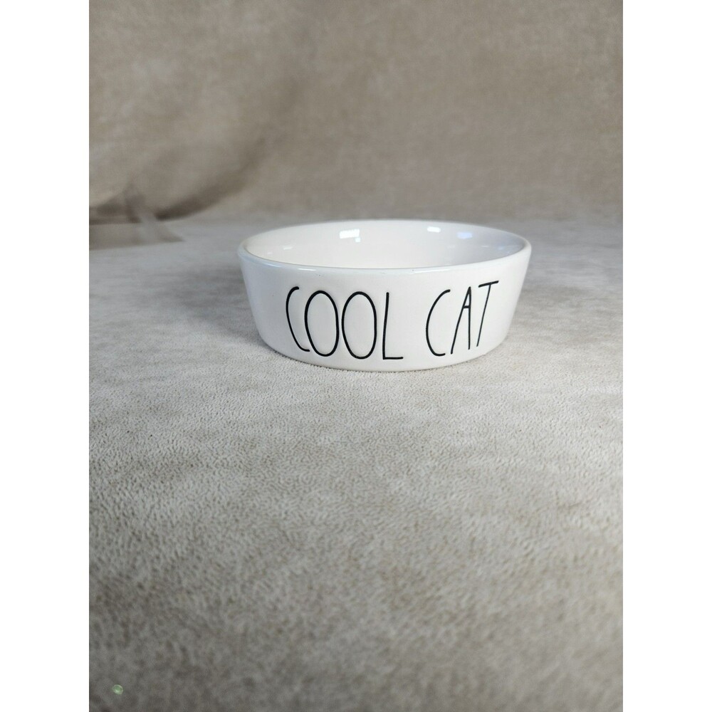 Rae Dunn COOL CAT Ceramic Pet Bowl for Cats Pet Dish Food Water Bowl